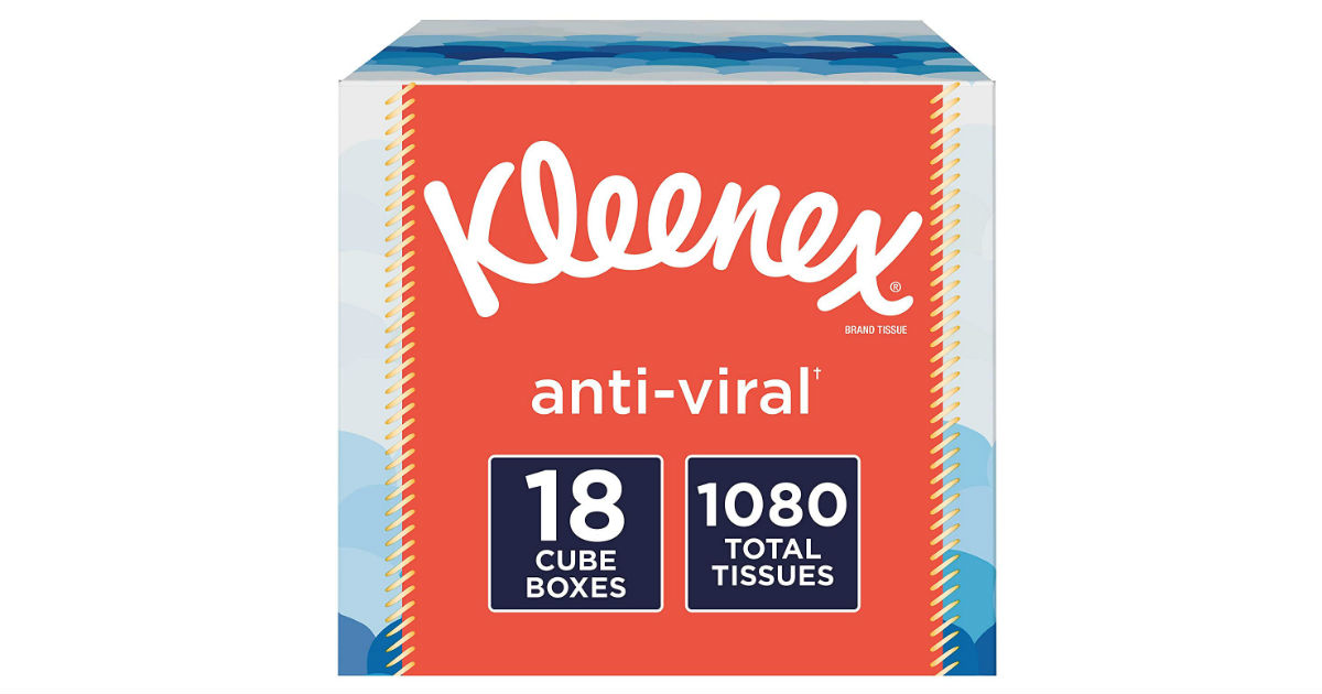 Kleenex Anti-Viral Facial Tissues on Amazon