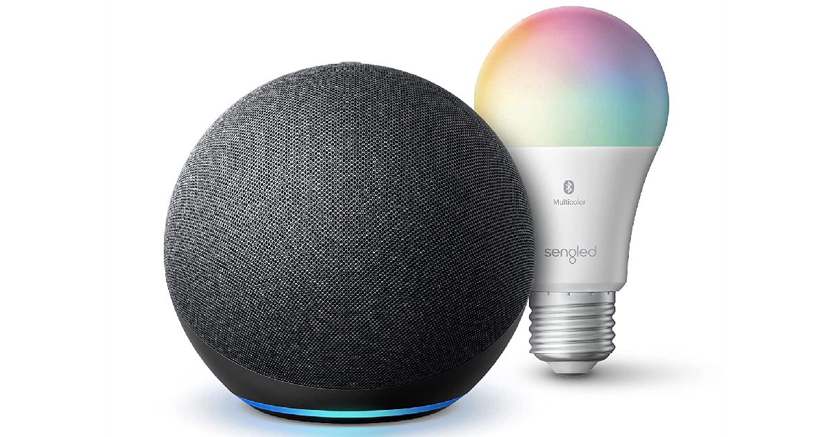 Echo Dot with Bluetooth Color Bulb on Amazon